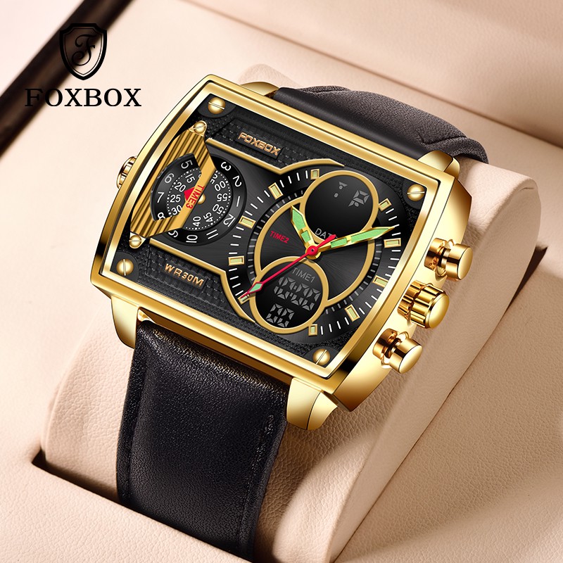 LIGE Men's quartz electronic Dual Display Watch Multi-function waterproof watch Glow-in-the-dark Chronograph Alarm Clock Calendar Teen Stude