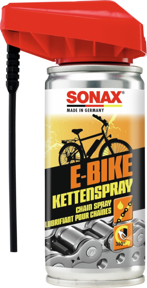 SONAX 08721000 Kettenspray Dose, Inhalt: 100ml, E-BIKE KettenSpray m. EasySpray