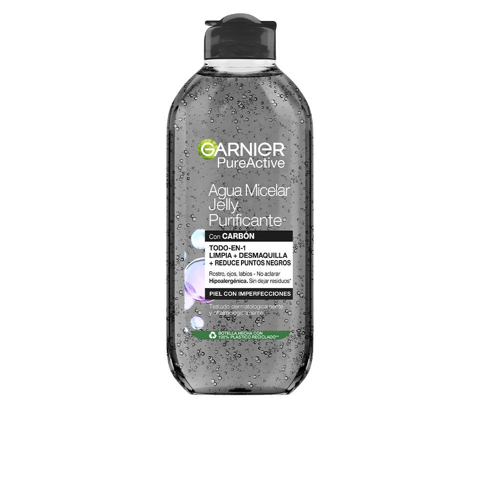 Skinactive Pure Active Jelly Mizellenwasser, reinigende Aktivkohle, Hautunreinheiten, 400 ml