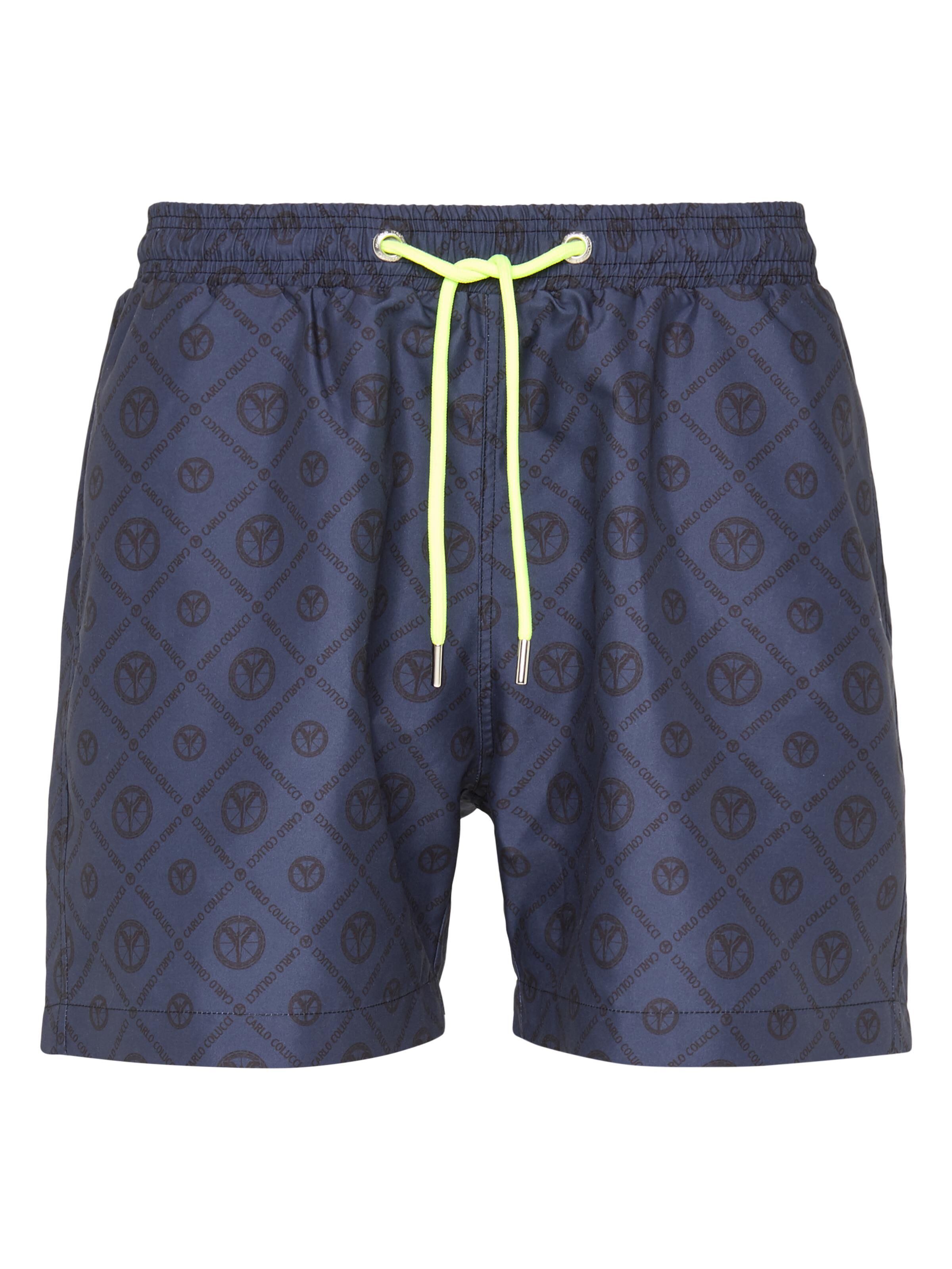 Carlo Colucci Herren Badeshorts mit Logodruck - XS XS Navy Navy