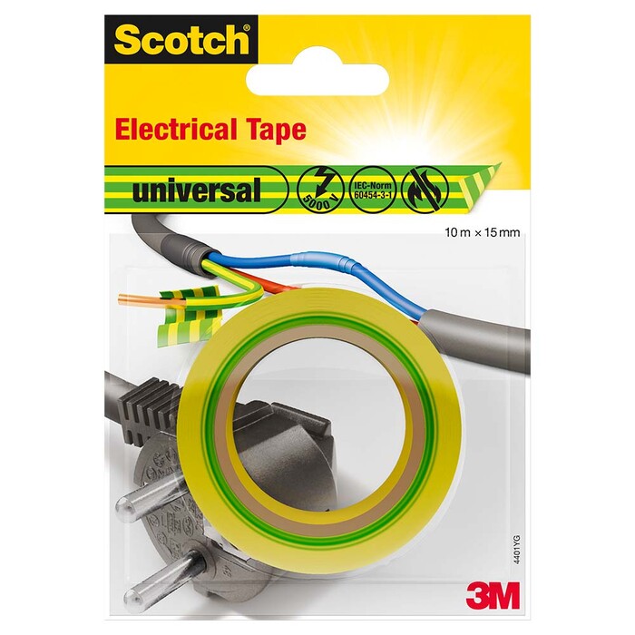 SCOTCH® 3M 4401YG Isolierband universal 15 mm x 10 m gelb/grün