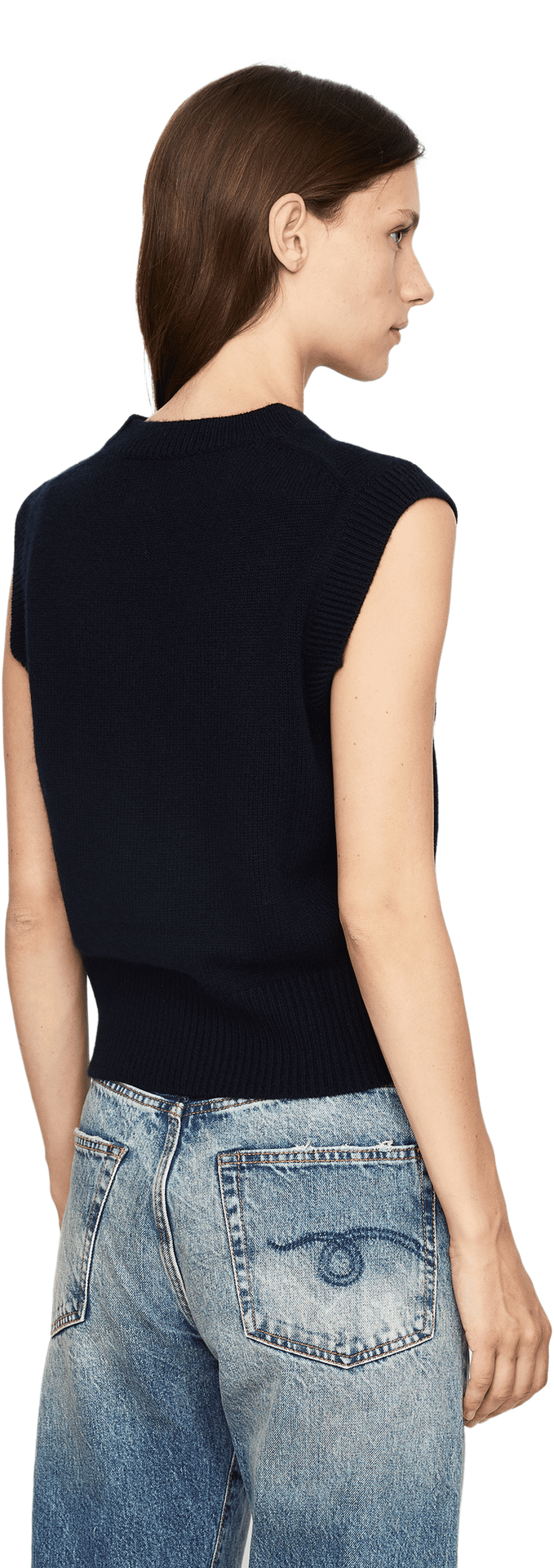 Cashmere-Pullunder Blau