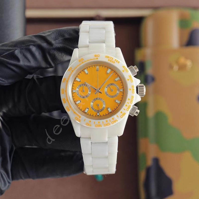 VK Quartz Battery Men's Watch Designer Chronograph Chronograph High Quality Ceramic Band Watch Watch 40mm imperméable Sapphire Watch Montre de Lu