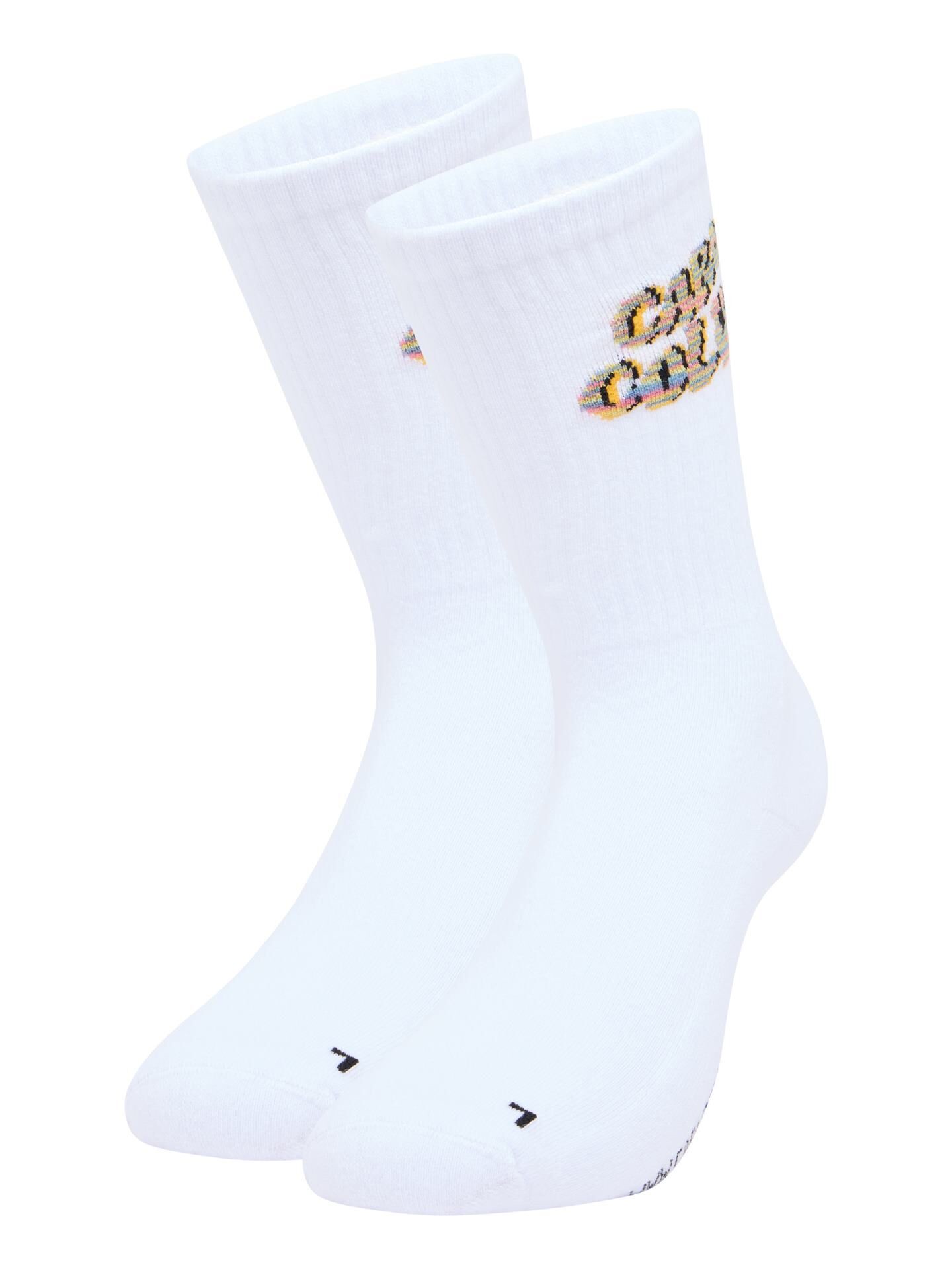 Carlo Colucci Unisex Sportsocken, 2er Pack - Weiß / Mehrfarbig 39-42