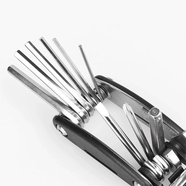 16-in-1 Edelstahl-Multitool-Set – kompakt & robust für Haushalt, Fahrrad & Au