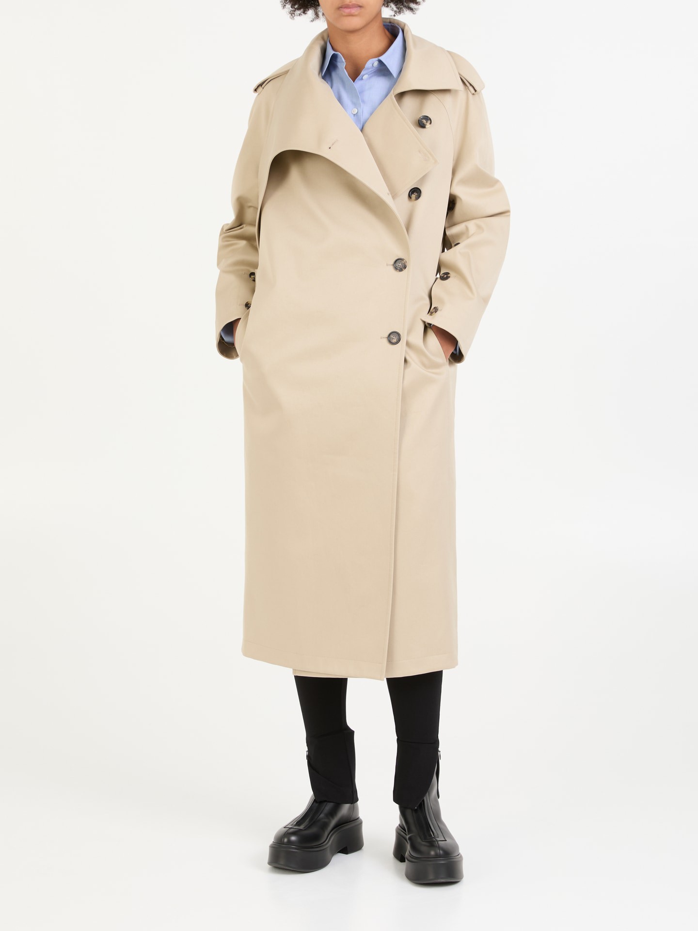 Trenchcoat 'Oblique' in Crème