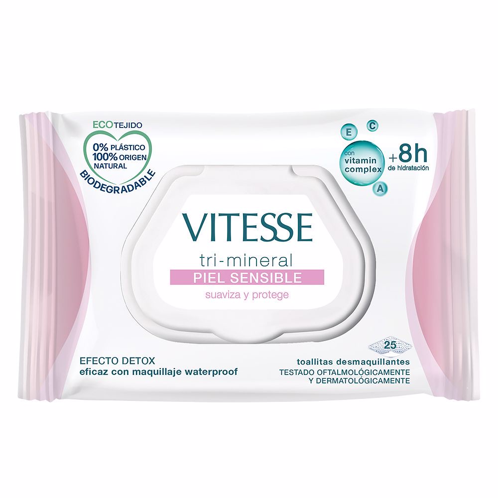 TRI-MINERAL Sensitive Skin Make-up-Entferner-Tücher 25 Einheiten