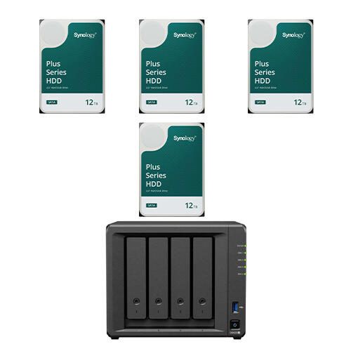 Synology DiskStation DS425+ 48 TB 4 Einschübe NAS-Server Leergehäuse + 4x Synology Plus 3.5