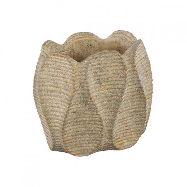 PTMD Blumentopf Wachs oval braun 20 cm