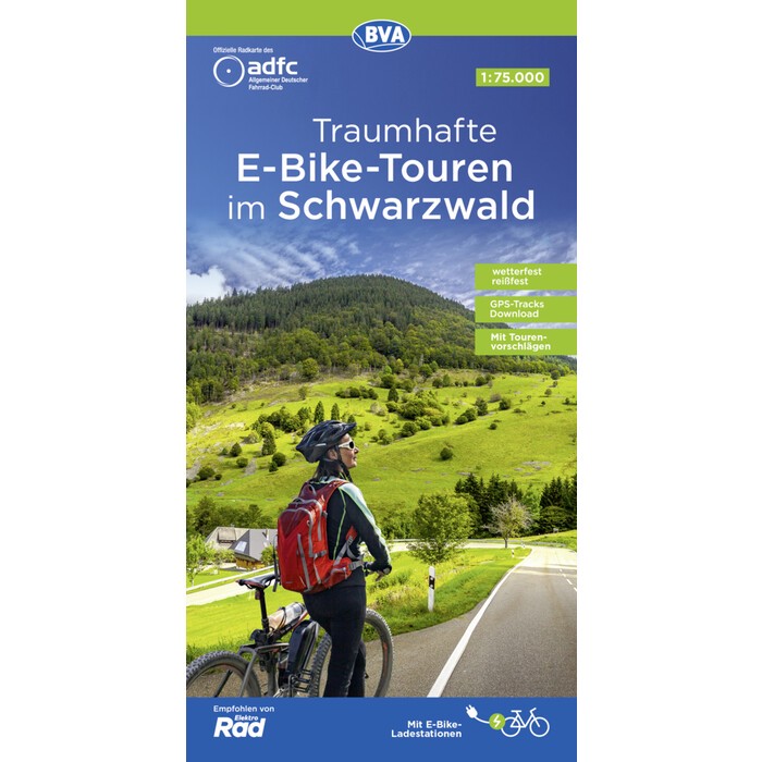 ADFC Traumhafte E-Bike-Touren im Schwarzwald 1:75.000, reiß- und wetterfest, GPS-Tracks Download, mit Tourenvorschlägen