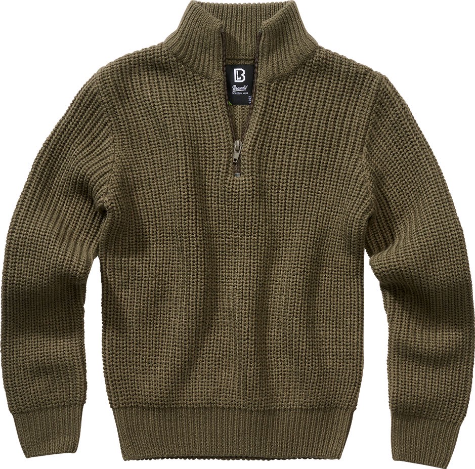 Brandit Marine Troyer, pull-over pour enfants , couleur: Olive , taille: 170/176