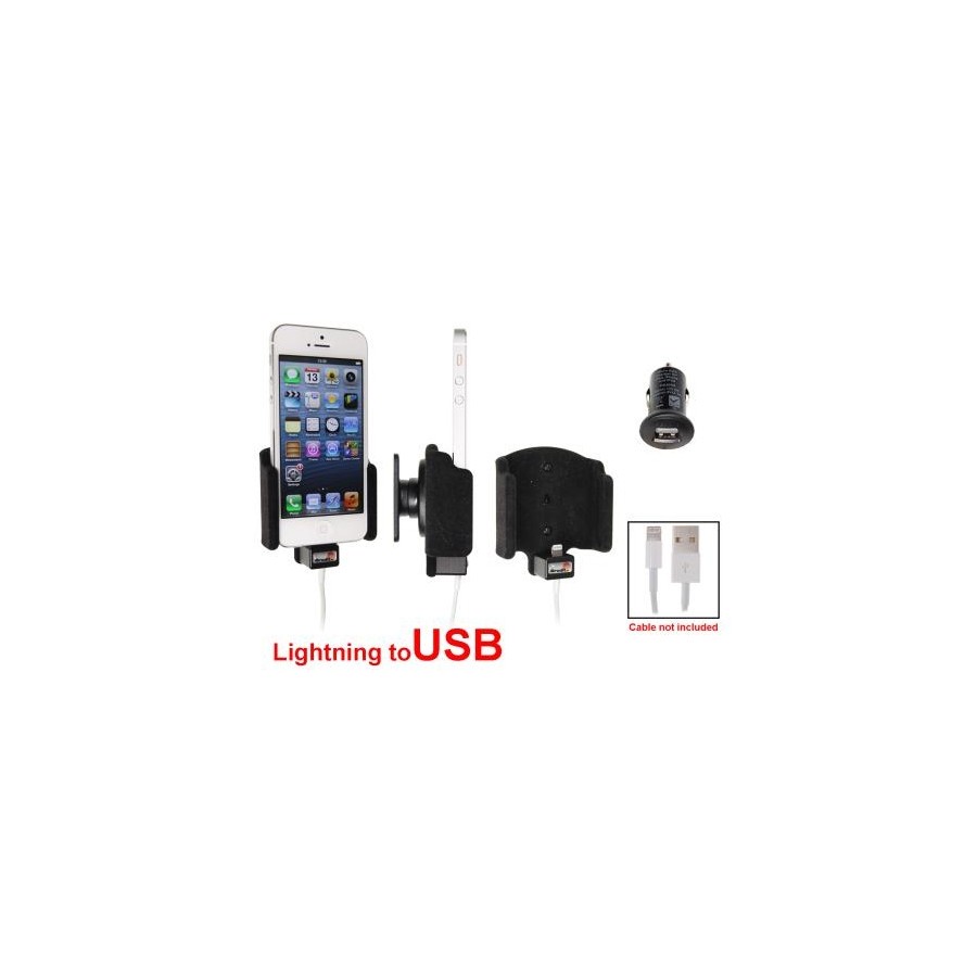 Support passif Apple iPhone 5 / SE. Câble Lightning d'origine avec prise Belkin USB 12/24V