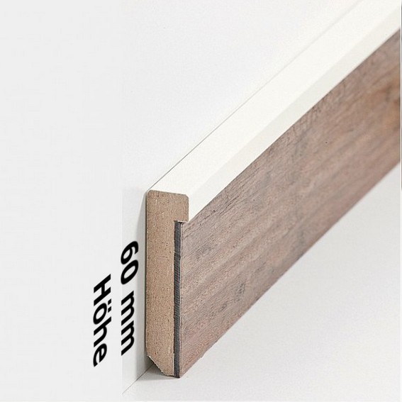 Sockelleiste Frankfurt MDF 13 x 60 x 2500 mm Fußleiste für Vinylboden by PROVISTON