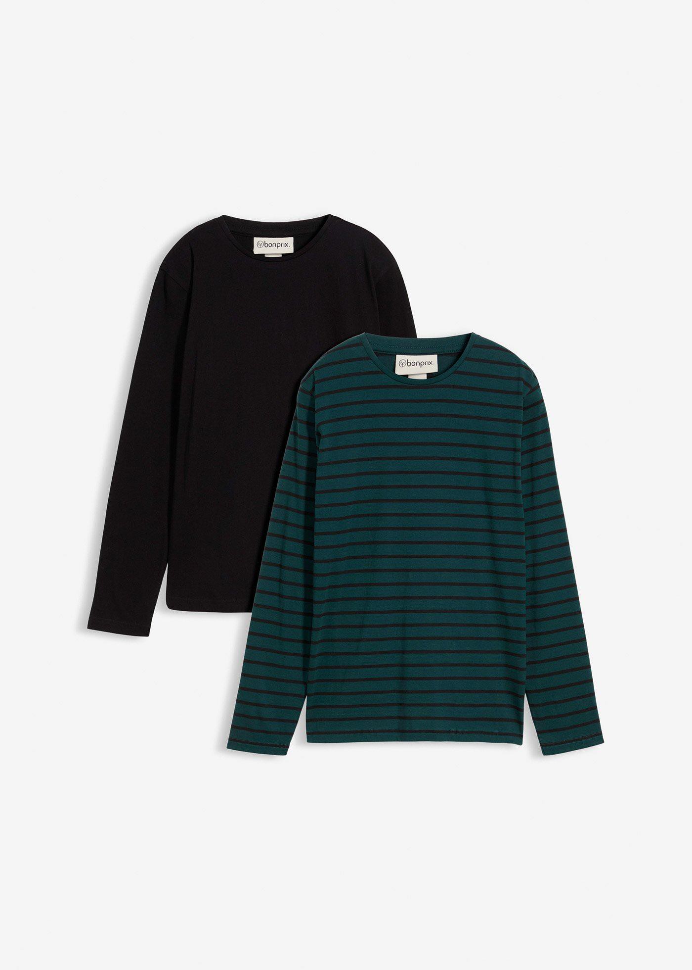 Langarmshirt aus reiner Bio-Baumwolle (2er Pack)