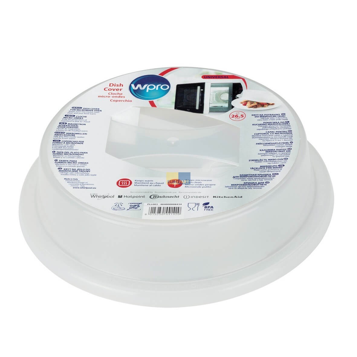 Abdeckhaube Whirlpool Wpro  PLL003 f�r Speisen Mikrowelle (KD-484000008434)