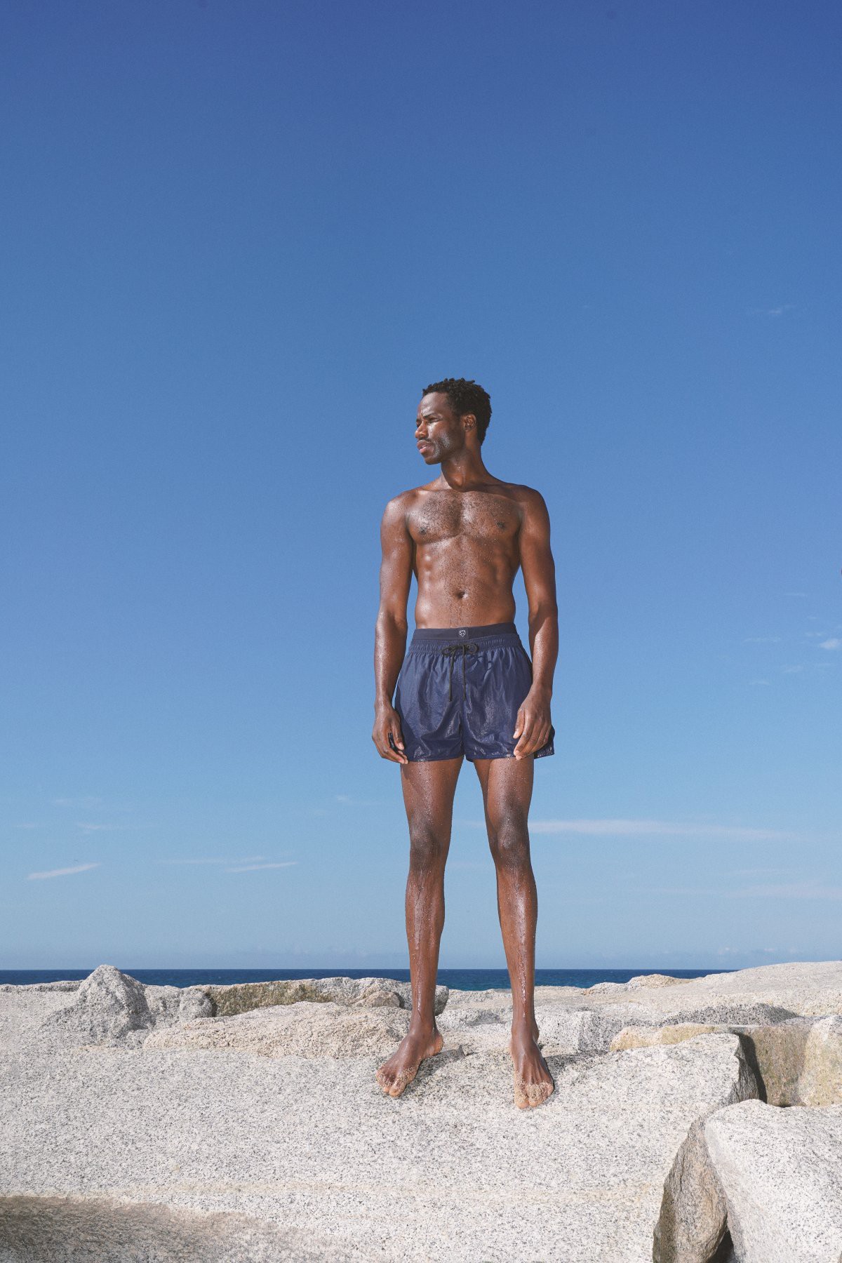 Badeshorts Solid Blau