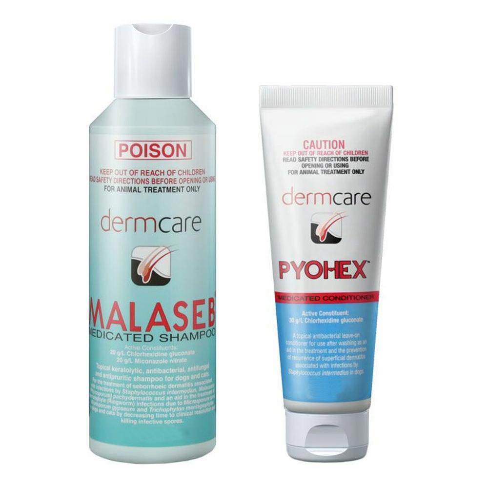 Dermcare Malaseb & Pyohex Combo 250ml Shampoo + 100ml Conditioner 1 Combo Pack