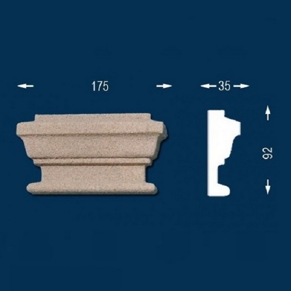 Wiesemann | Schlussstein "Callenberg" | Zierelement | 35 x 92 x 175 mm | Fassade | Beschichtet