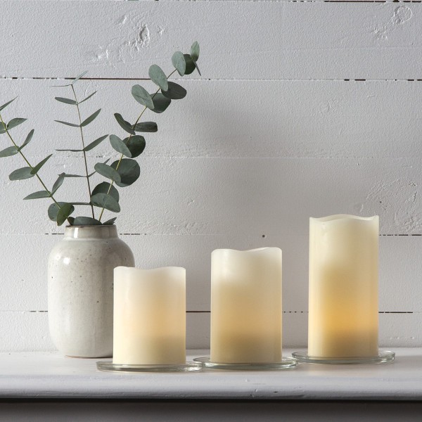 LED Kerzenset Wave - Echtwachs - flackernd - Timer - Fernbedienung ...