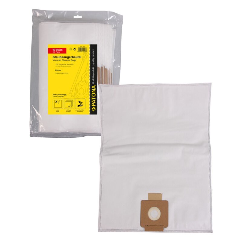 10x Staubsaugerbeutel Vlies Kärcher T 12/1 T15/1 T17/1 TSS 12 6.904-315.0 6.907-0