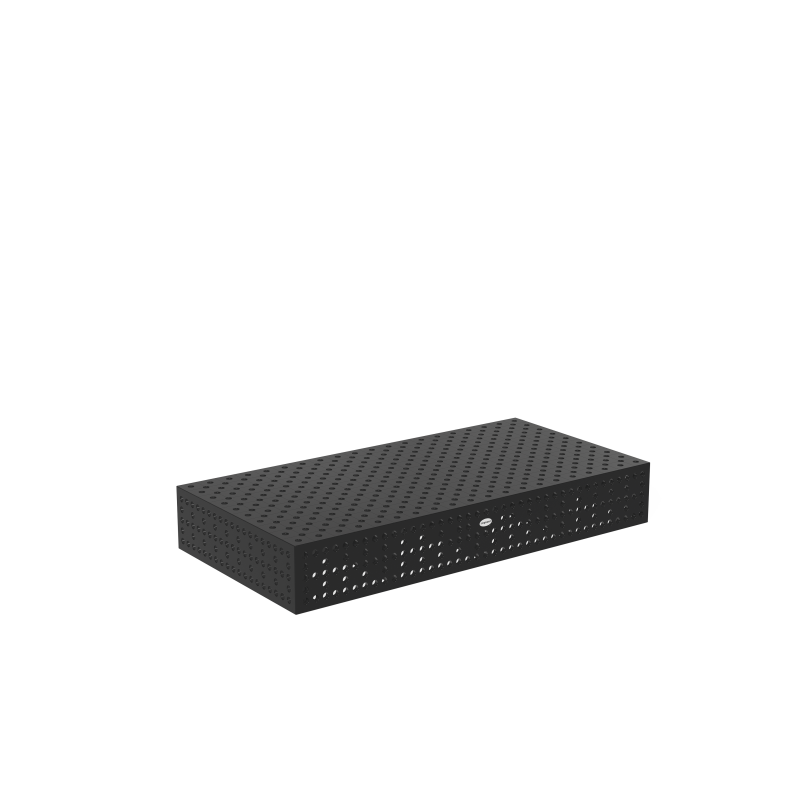 Schweißtisch Professional Extreme 8.8 PLUS - 2000x1000x300 Plasmanitriert - mit Diagonalraster
 + 4x Fuß mit Bodenverankerung 550 für PLUS Tisch