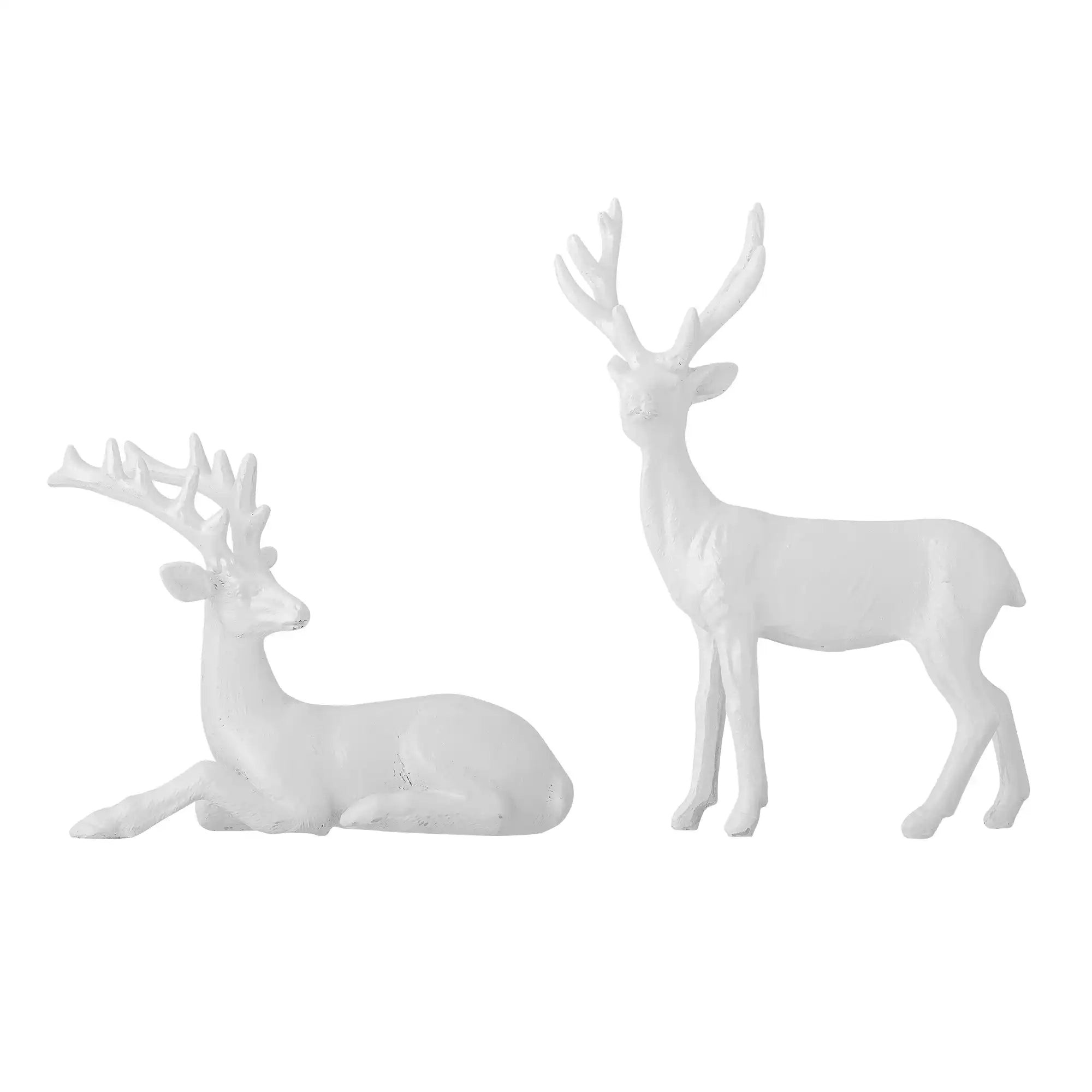 Bloomingville Dekoration Polyresin weiß Pranzer - Set van 2