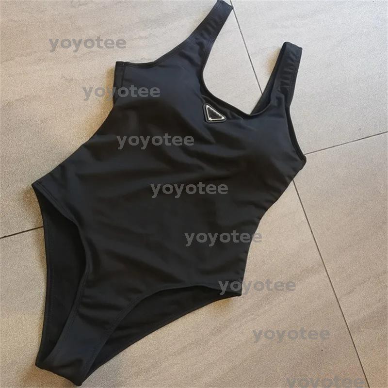 Femmes de maillots de bain en une pièce avec coussinets Bikini Set Push Up Strap Lettres de maillot de bain Costume de bain Black Fashion 25SS BF