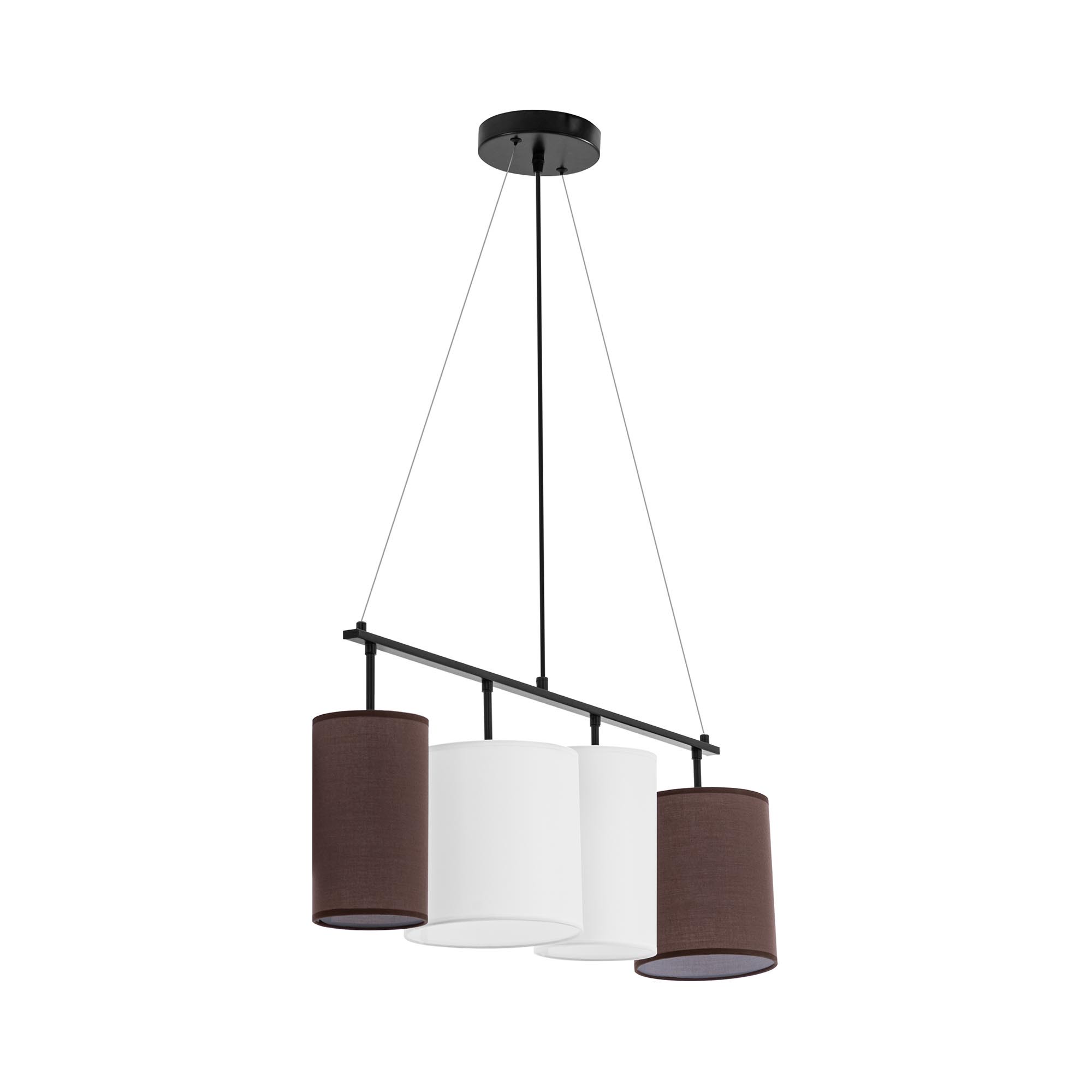 Uniprodo Pendelleuchte - 4 Leuchtmittel - Stoffschirme