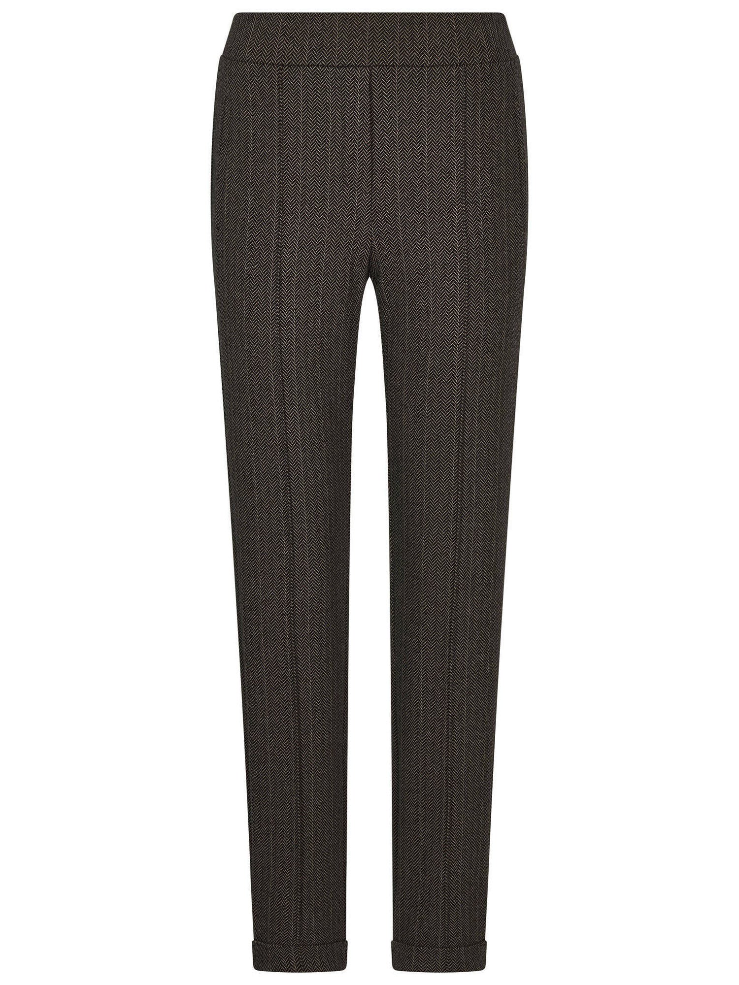 Goldner Bügelfaltenhose 'Carla' dunkelgrau / schwarz