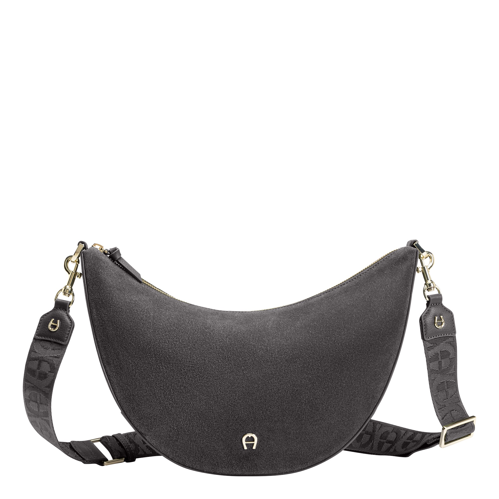 Aigner Zita Suede Umhängetasche M grau