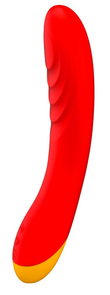 Ergonomischer Vibrator Hype mit doppellagigen Silikon Romp Rot