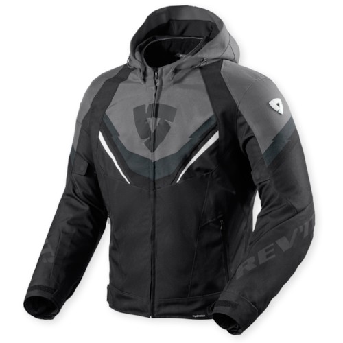 REV'IT! Quantum 3 H2O Jacket, Men's textile motorcycle, Black Grey