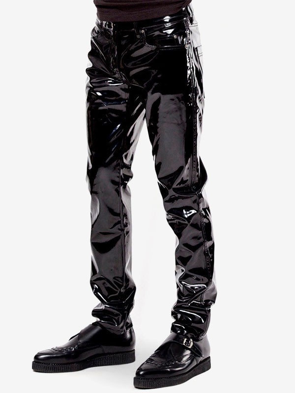 Herrenhose Schwarze PU-Lederhose