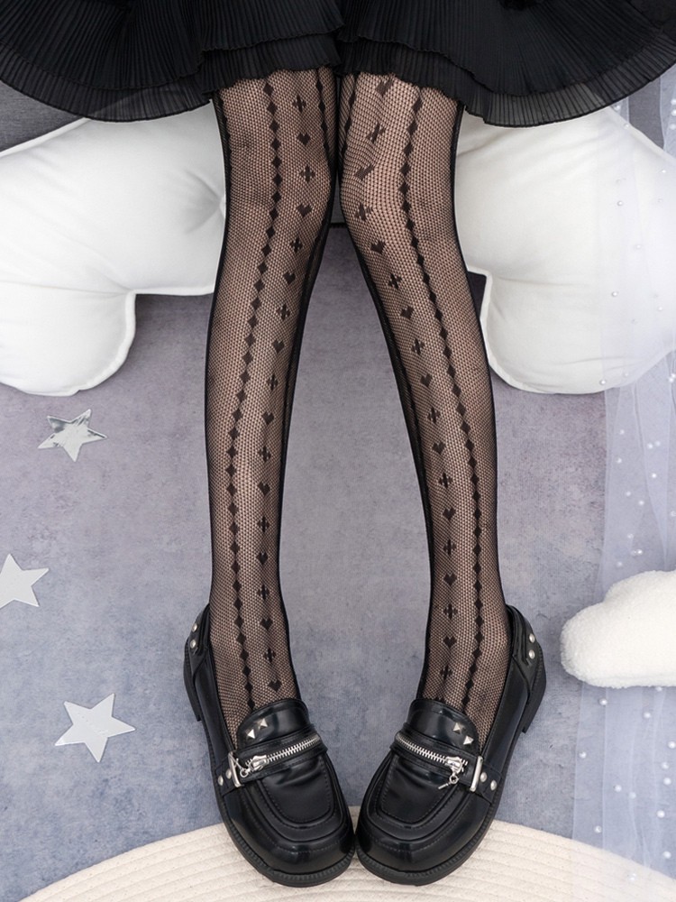 Gothic Lolita Strumpfhose Schwarz Accessoire Polyester Plaid Lolita Accessoires