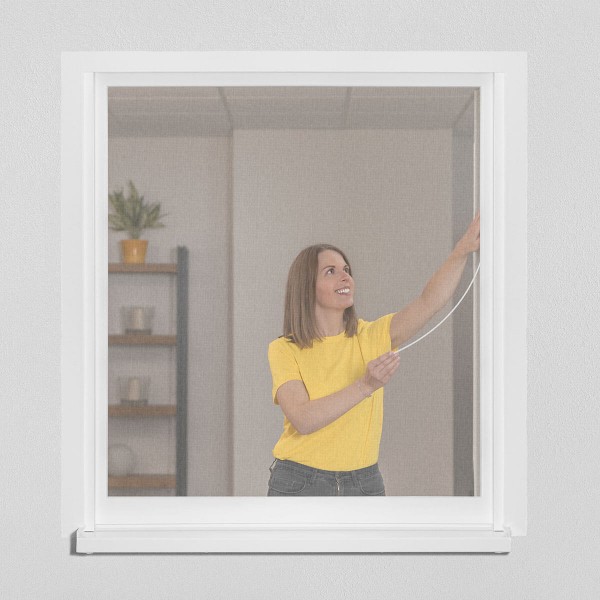 Schellenberg EASY Click Insektenschutz-Fenster 130x150cm,Pollenschutz-Gewebe, Einklicken ohne bohren