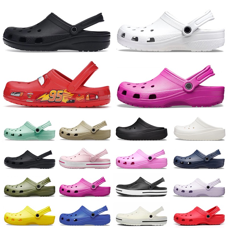 Classic crocs clog buckle designer slides sandals platform heels slippers mens womens triple white black khaki rose pink shoes nursing hospital o