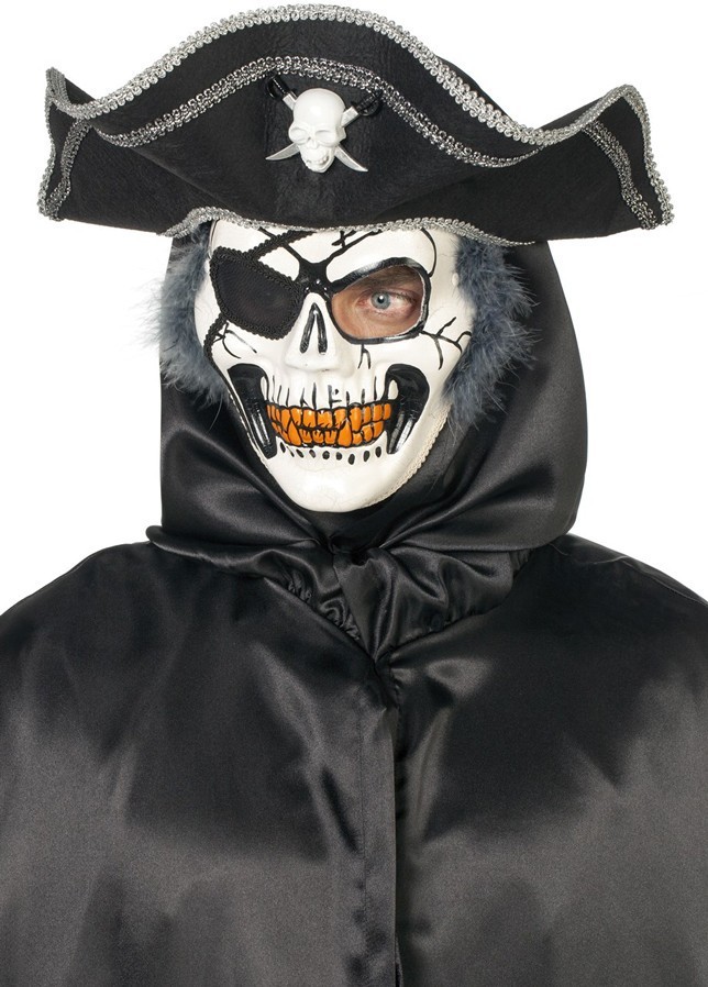 Deluxe Skelettpirat Maske Mit Piratenhut