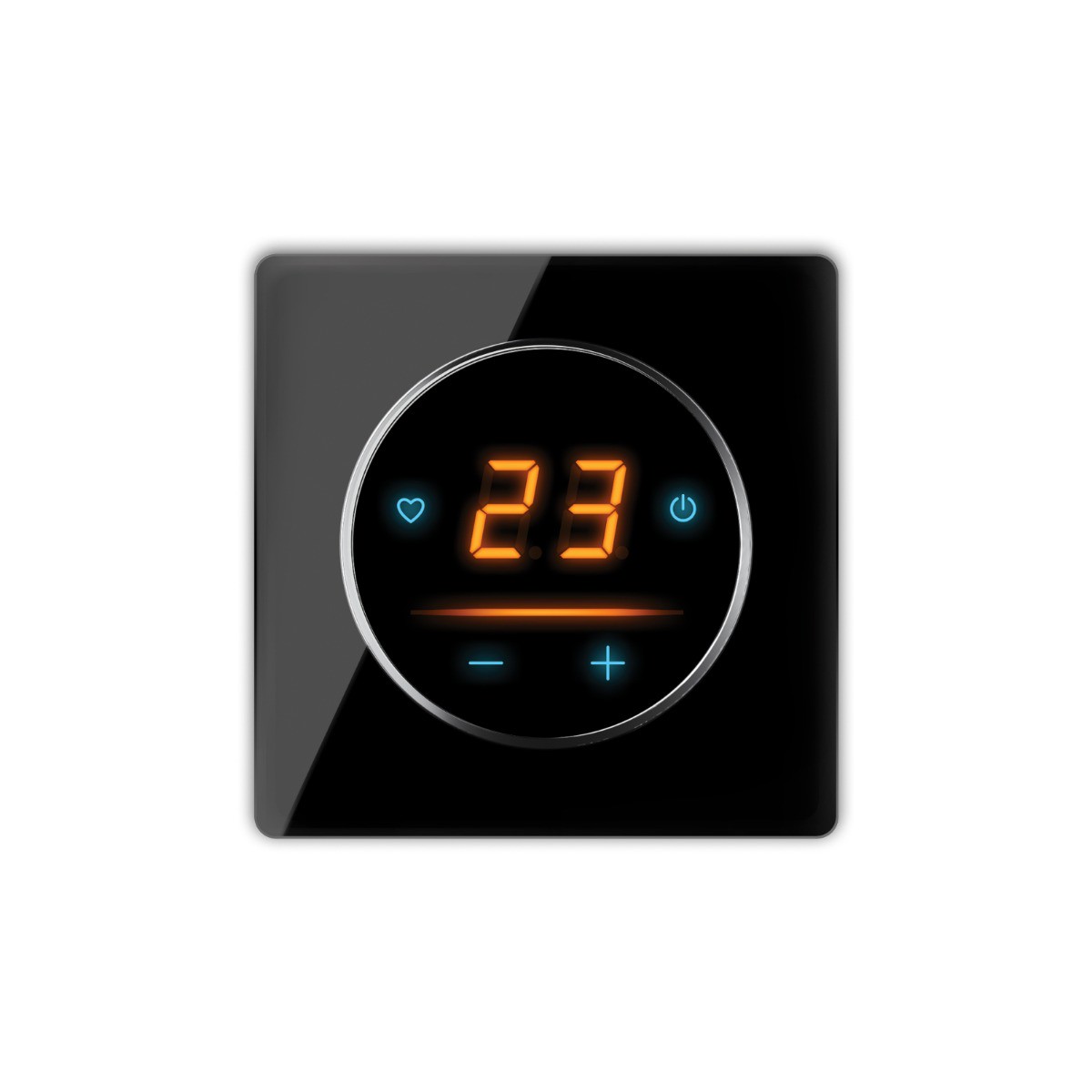 Еlektrische Fußbodenheizung: Zweiader-Heizmatte WARMON CLASSIC 150 W/m² mit WiFi-Thermostat OKE-25 Touch und schwarzem Garda Glass-Abdeckrahmen - 14 m²
