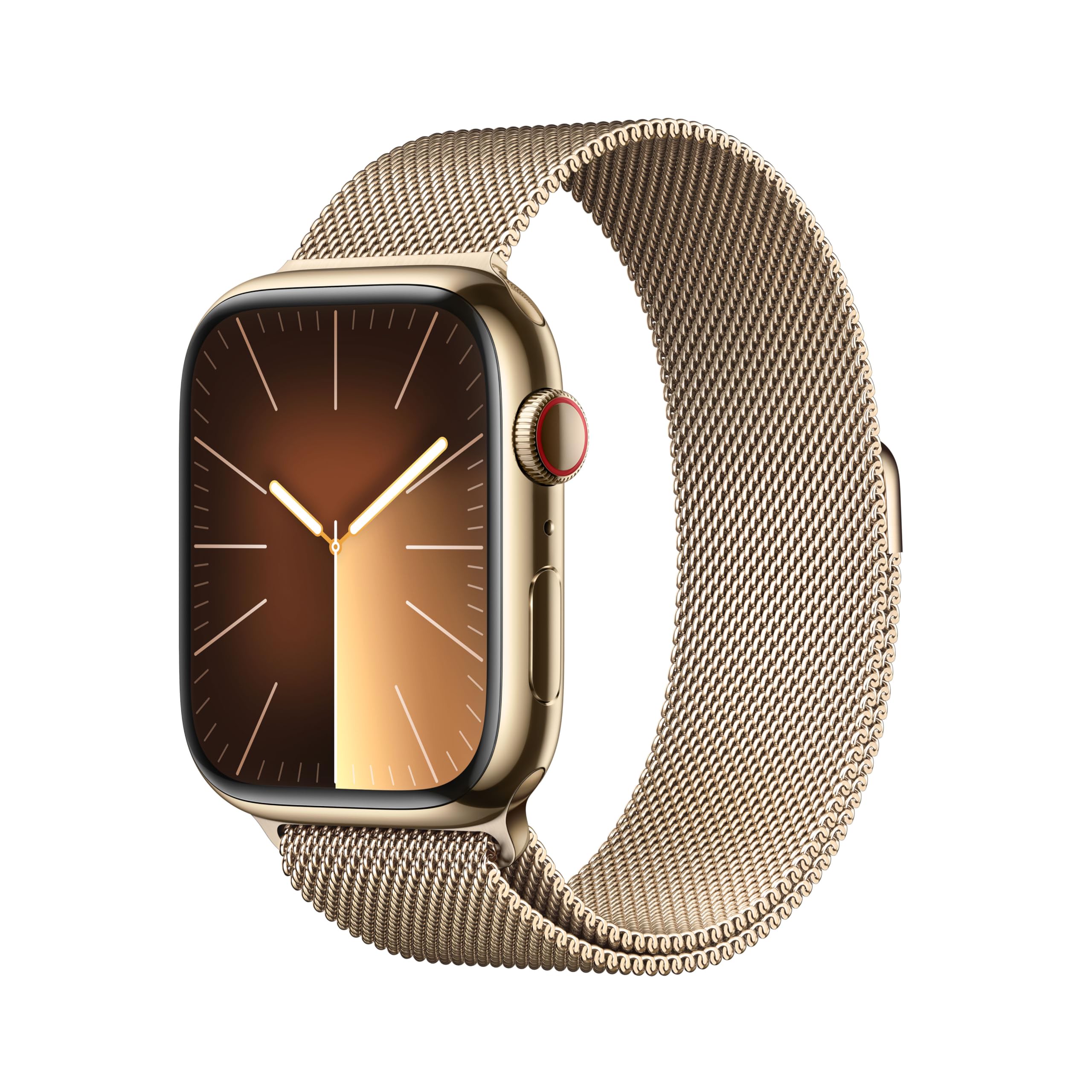 Apple Watch Series 9 [GPS + Cellular inkl. Milanaise Armband gold] 45mm Edelstahlgehäuse gold