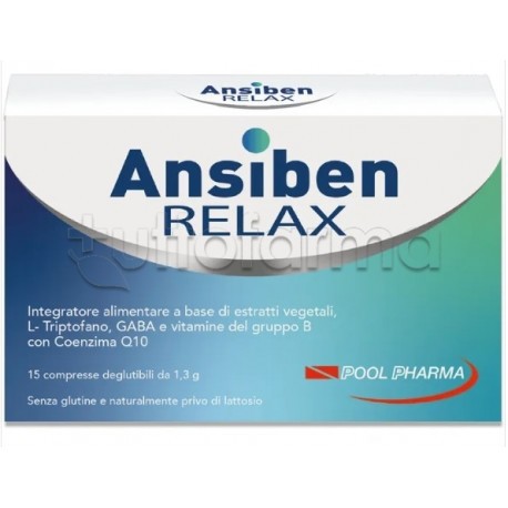 Pool Pharma Ansiben Relax Integratore per Ansia 15 Compresse