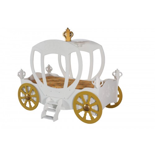 Weißes Luxus Kinderbett Kutsche Designer Holz Möbel Kinderzimmer Neu