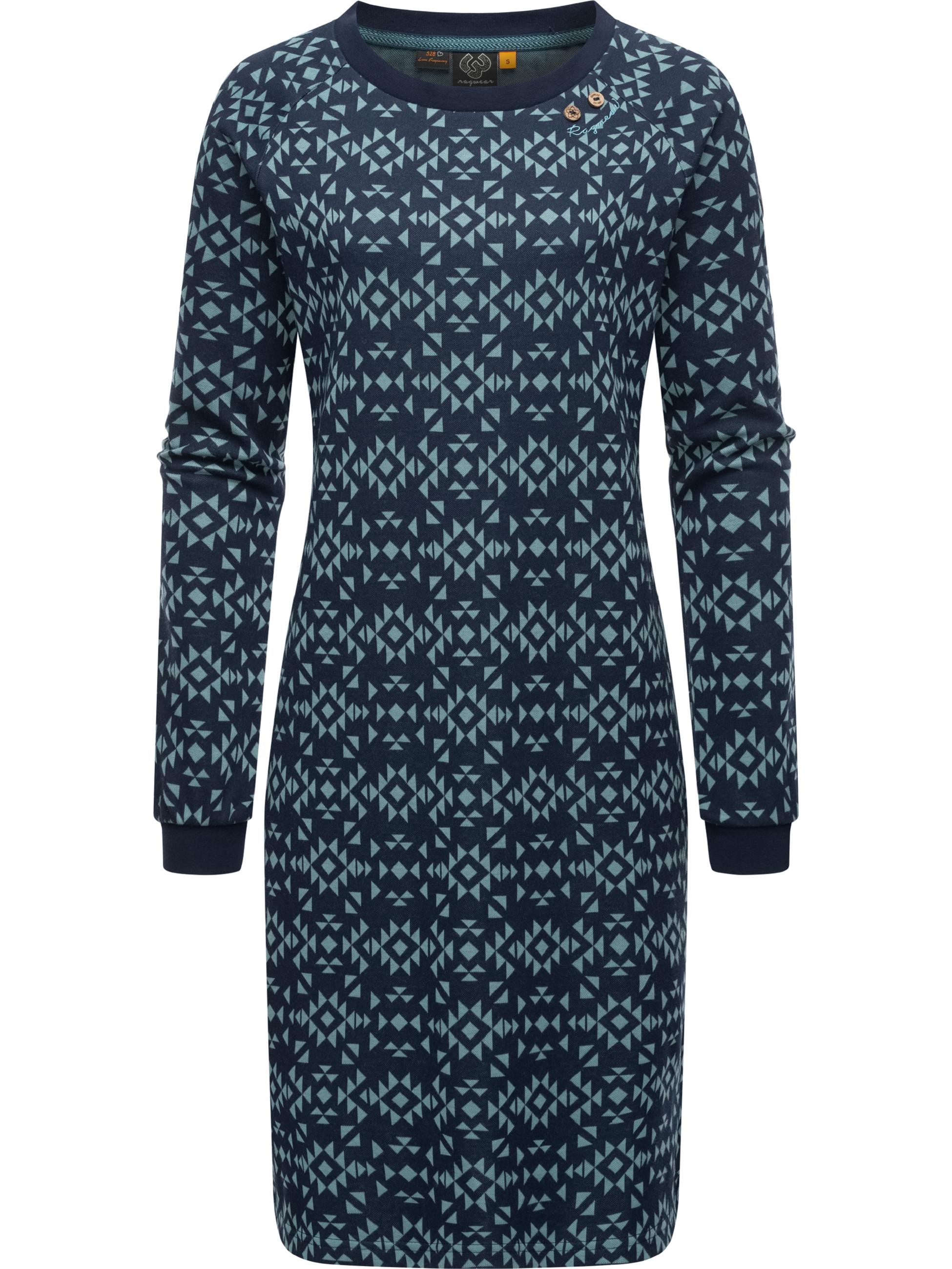Jersey Shirtkleid Langarm Sweatkleid Winterkleid Dassa Aztec Navy XL