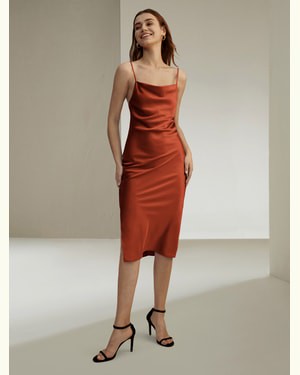 LILYSILK Kleid Seide Für Damen Kastanienbraun DE Normale Passform Atmungsaktiv Superleicht 40