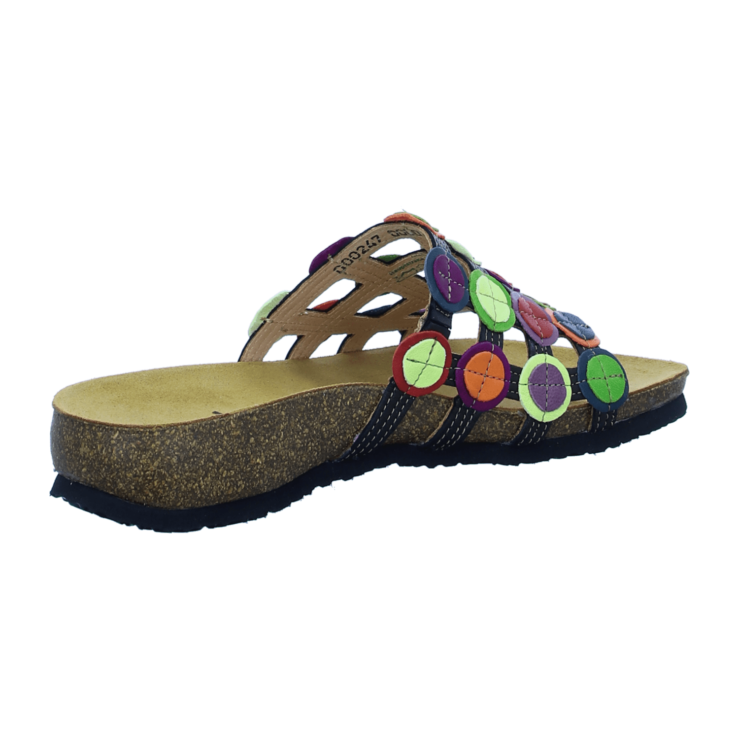 Think Julia Pantolette schwarz bunt Kreise 247 für Damen, schwarz, Gr. 41 EU