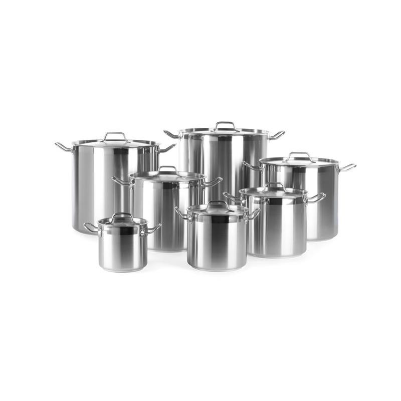 HENDI Kochtopf 24 Liter mit Deckel Edelstahl ø 32 x 30 cm für Induktion Gas Elektro Ceran Herd Vernietete Griffe, Gastro Suppentopf