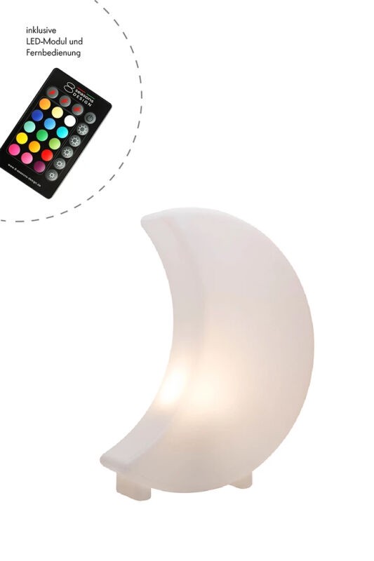 8 Seasons Design Dekoleuchte Shining Moon LED RGB 40 cm weiß