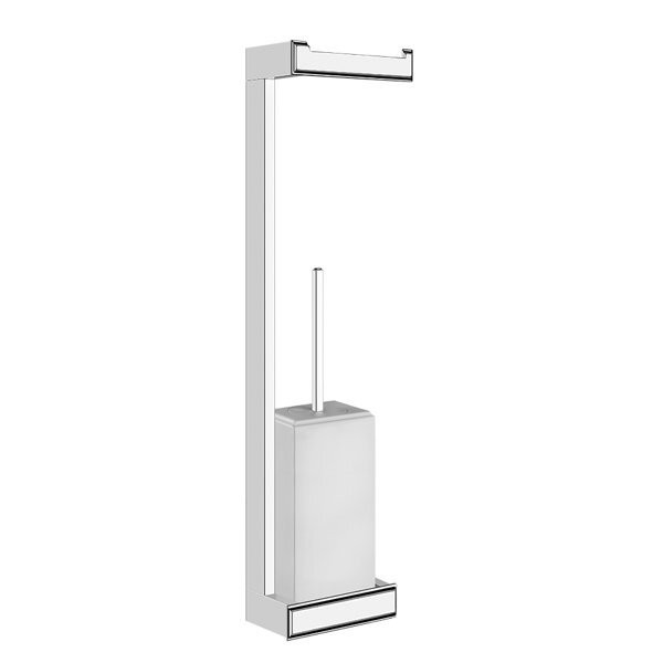 Gessi Eleganza, Kombination mit Papierrollenhalter und Toilettenbürstengarnitur weiß, zur Wandmontage, 46467726