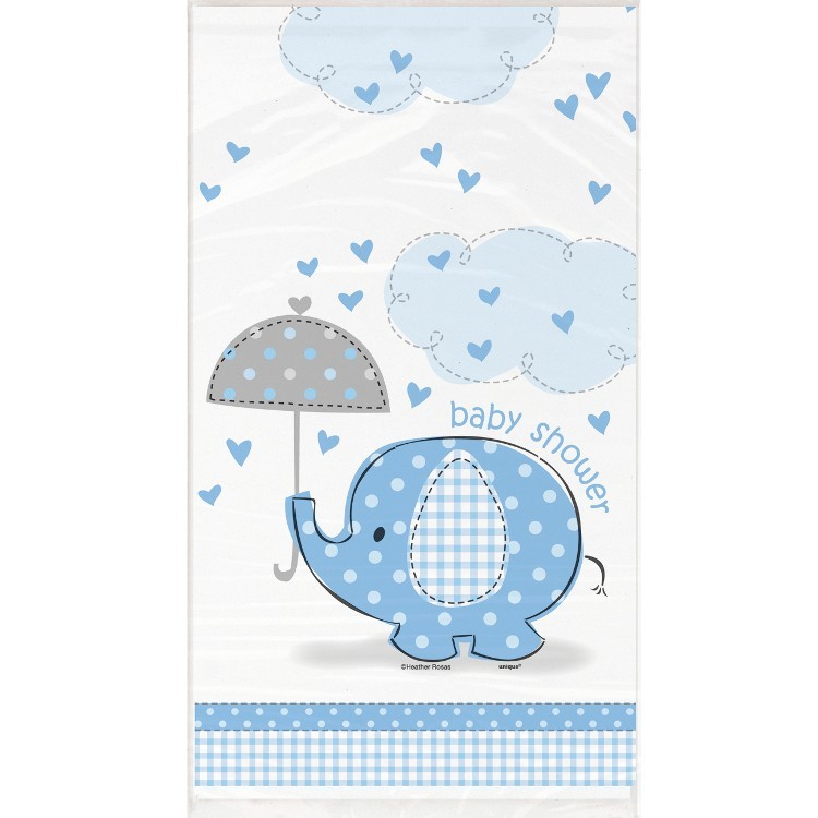 Elefanten Baby Party Tischdecke Azurblau 137 x 274cm | Wir machen Party.de |