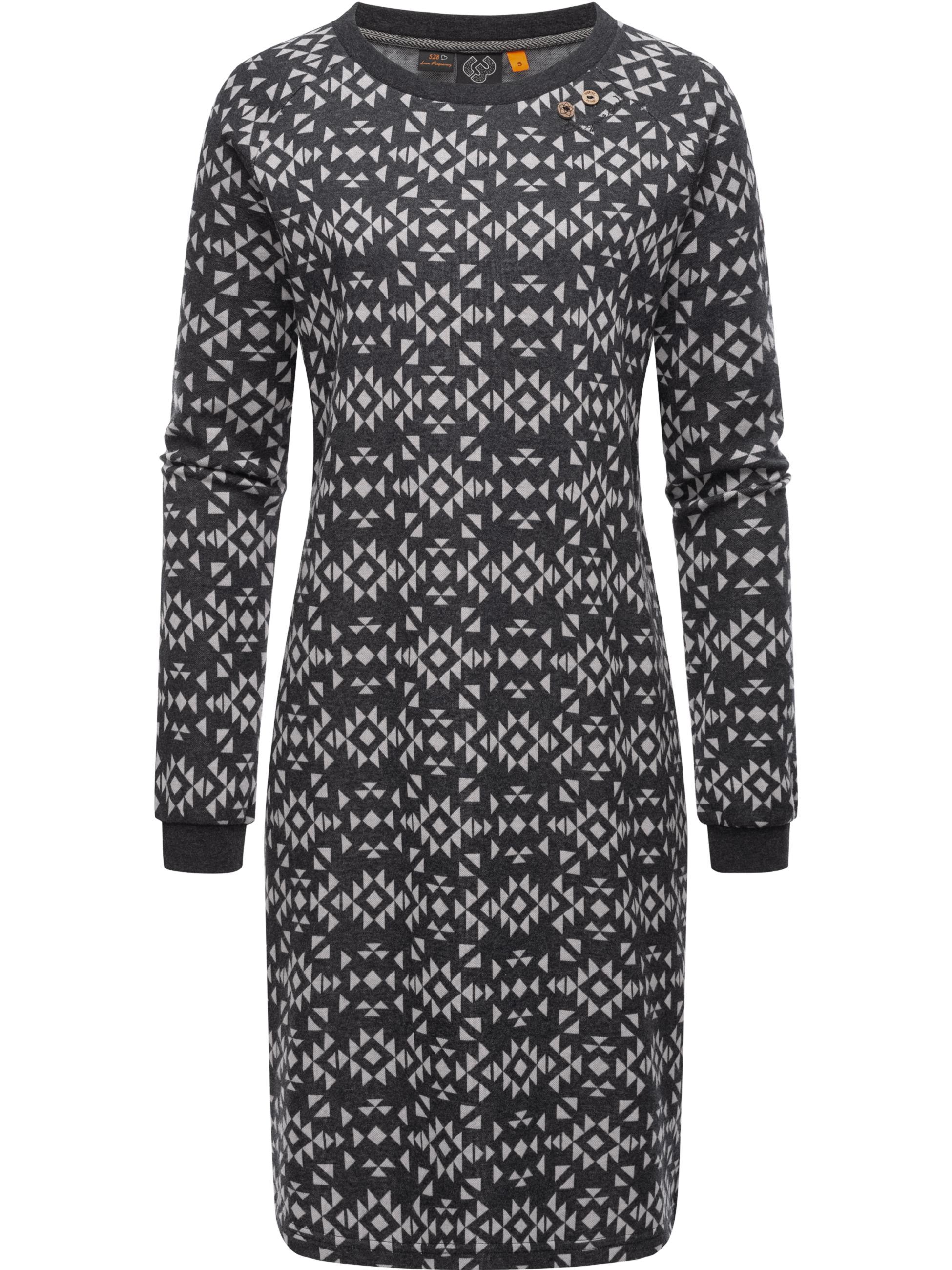 Jersey Shirtkleid Langarm Sweatkleid Winterkleid Dassa Aztec Dark Grey 6XL