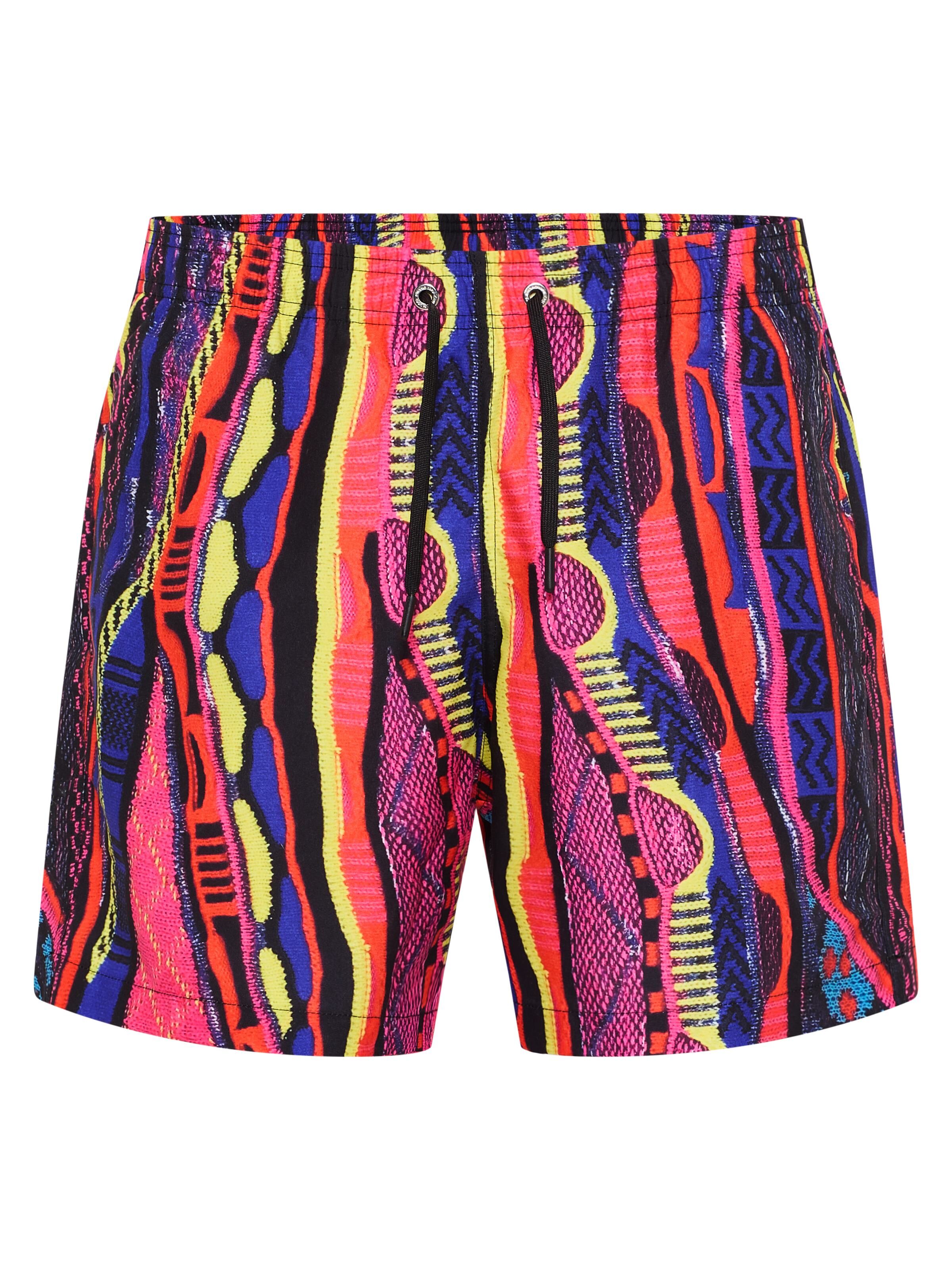 Carlo Colucci Badeshort mit Strickdruck - S S Navy / Pink